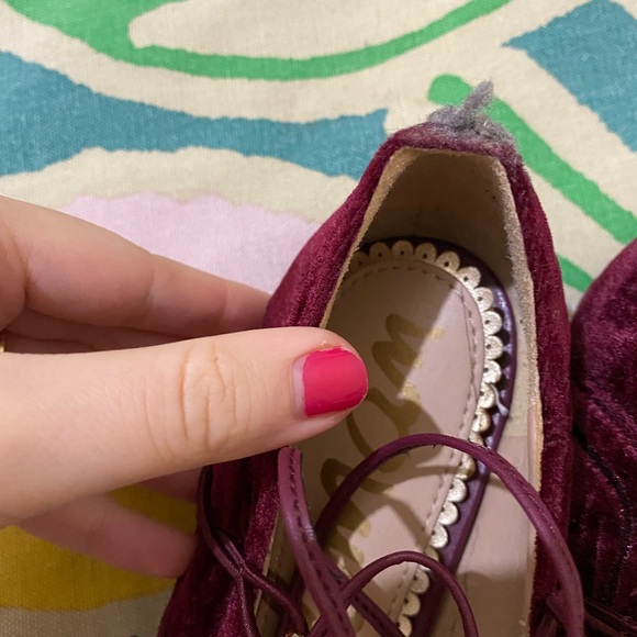 Sam Edelman Rockwell Velvet Lace Up Flats - Picture 7 of 7